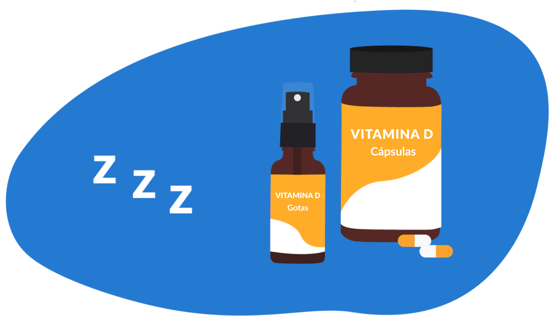 Ilustração de frascos de vitamina D