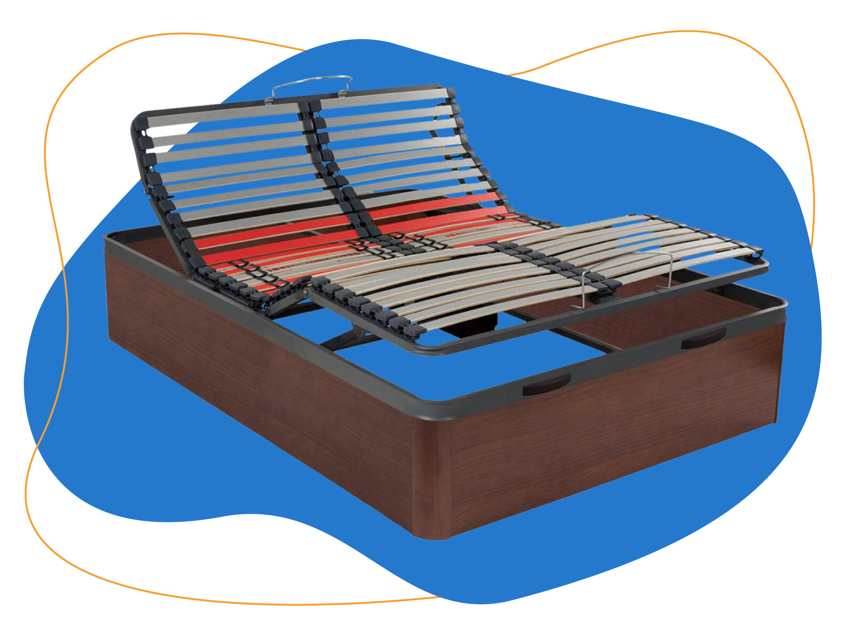 Camas con canapé abatible Cama arcón Sofá cama con función hidráulica  Cabecero regulable en altura, motivo