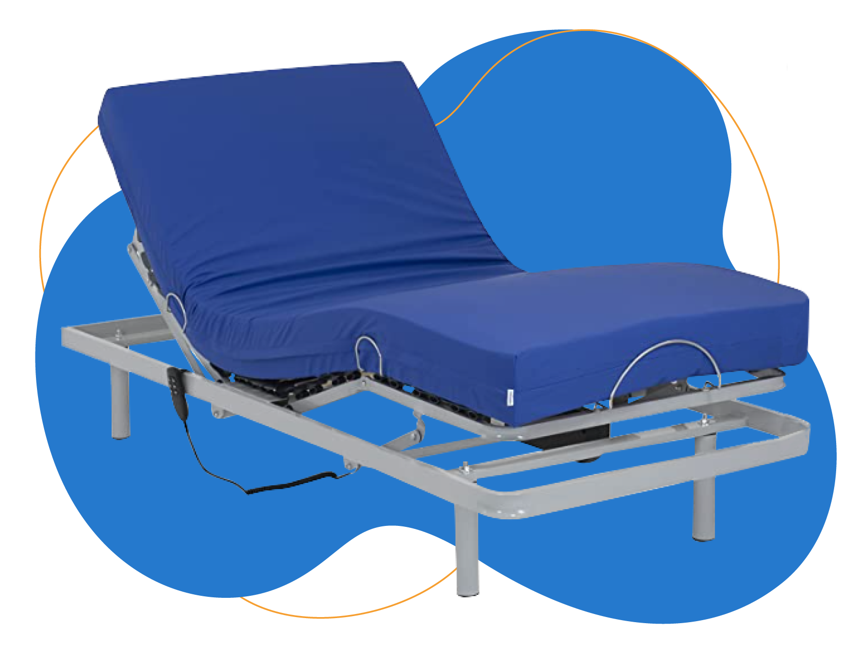 Cama articulada con colchón Sanitario viscoelástico Impermeable – Gerialife