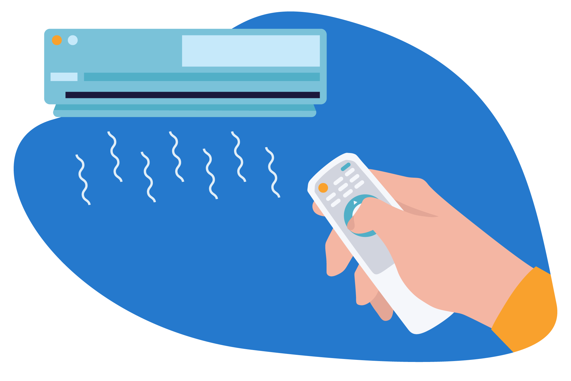 Dormir con aire acondicionado.