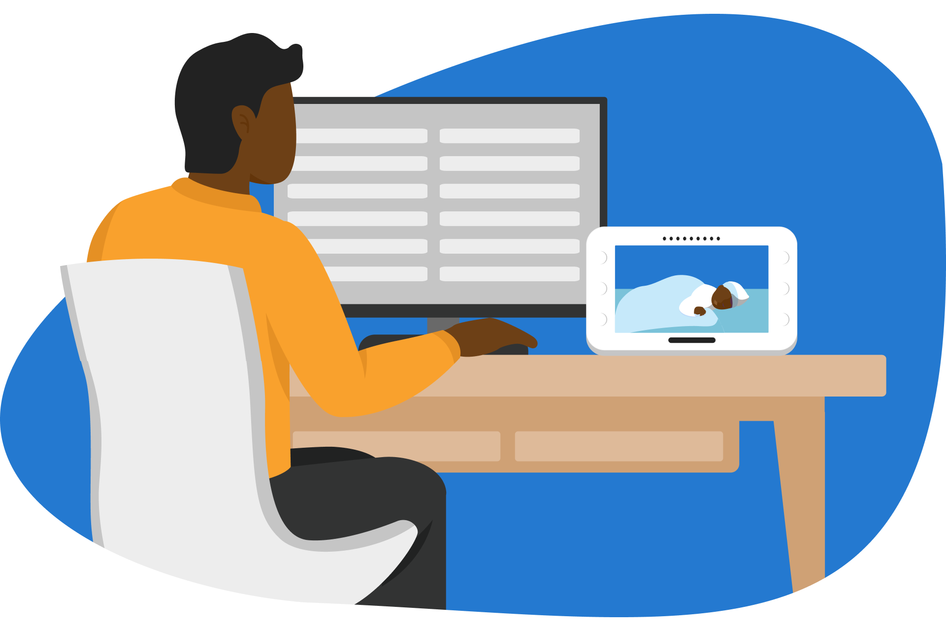 Cuidar bebé mientras trabajas.