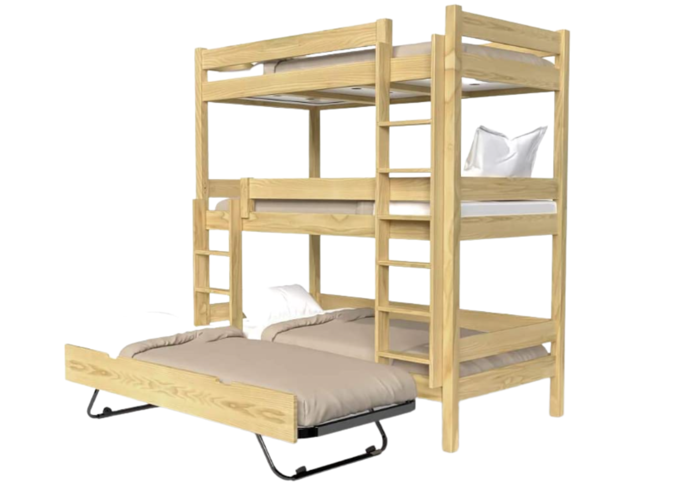 Lit superposé avec tiroir de lit en rotin tressé 90x190 | Maisons du Monde